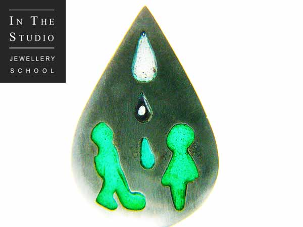 Silver-and-enamel-pendant