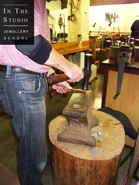 Forging a spoon from silver 2