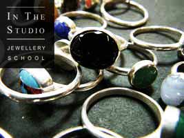 Silver rings with stone settings